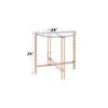 Acme Veises Round Glass Top End Table in Gold and Champagne view 3