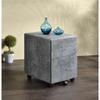 Acme Jurgen Wooden File Cabinet with 3 Drawers in Faux Concrete and Silver view 2
