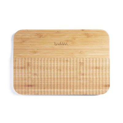 Trebonn - Wave Chop & Slide Small Shaped Bamboo Chopping Board for Easy Cutting and Food Gathering Channel 30 x 20 cm