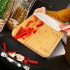 Trebonn - Wave Chop & Slide Small Shaped Bamboo Chopping Board for Easy Cutting and Food Gathering Channel 30 x 20 cm view 4