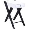 Acme Fierce Wooden Side Table with USB Charging Dock in White and Black view 1