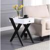 Acme Fierce Wooden Side Table with USB Charging Dock in White and Black view 2