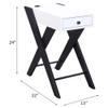Acme Fierce Wooden Side Table with USB Charging Dock in White and Black view 3