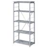 Acme Jurgen 5 Wooden Tiers Rectangular Bookshelf in Gray and Silver view 1