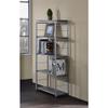 Acme Jurgen 5 Wooden Tiers Rectangular Bookshelf in Gray and Silver view 4