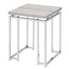 Acme Chafik Square Wooden Top End Table in Natural Oak and Chrome view 1