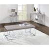 Acme Chafik Square Wooden Top End Table in Natural Oak and Chrome view 2