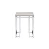 Acme Chafik Square Wooden Top End Table in Natural Oak and Chrome view 4