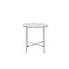 Acme Brecon Round Wooden Top End Table in White Oak and Chrome view 4