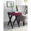 Acme Fierce Wooden Side Table with USB Charging Dock in Burgundy and Black view 2