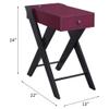 Acme Fierce Wooden Side Table with USB Charging Dock in Burgundy and Black view 3