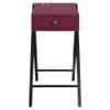 Acme Fierce Wooden Side Table with USB Charging Dock in Burgundy and Black view 4