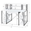 Acme Amiel Wooden 1-Drawer Writing Desk with Small Hutch in White and Black view 3