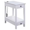 Acme Byzad Wooden Side Table with USB Charging Dock and 2-Drawer in White view 1