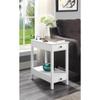 Acme Byzad Wooden Side Table with USB Charging Dock and 2-Drawer in White view 2