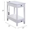 Acme Byzad Wooden Side Table with USB Charging Dock and 2-Drawer in White view 3