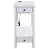 Acme Byzad Wooden Side Table with USB Charging Dock and 2-Drawer in White view 4