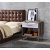 Acme Cistus Wooden Accent Table in Weathered Gray Oak and White view 2
