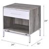 Acme Cistus Wooden Accent Table in Weathered Gray Oak and White view 3