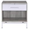 Acme Cistus Wooden Accent Table in Weathered Gray Oak and White view 4