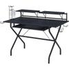 Acme Hartman Wooden Top 2-Shelf Computer Desk with Keyboard Tray in Black view 1
