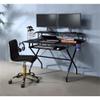 Acme Hartman Wooden Top 2-Shelf Computer Desk with Keyboard Tray in Black view 2