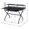 Acme Hartman Wooden Top 2-Shelf Computer Desk with Keyboard Tray in Black view 3