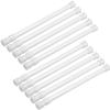 10 Pack Spring Tension Curtain Rods Adjustable 10 to 16 Inches - White Expandable Shower Window Closet Cupboard Bars, No Drilling Required view 1