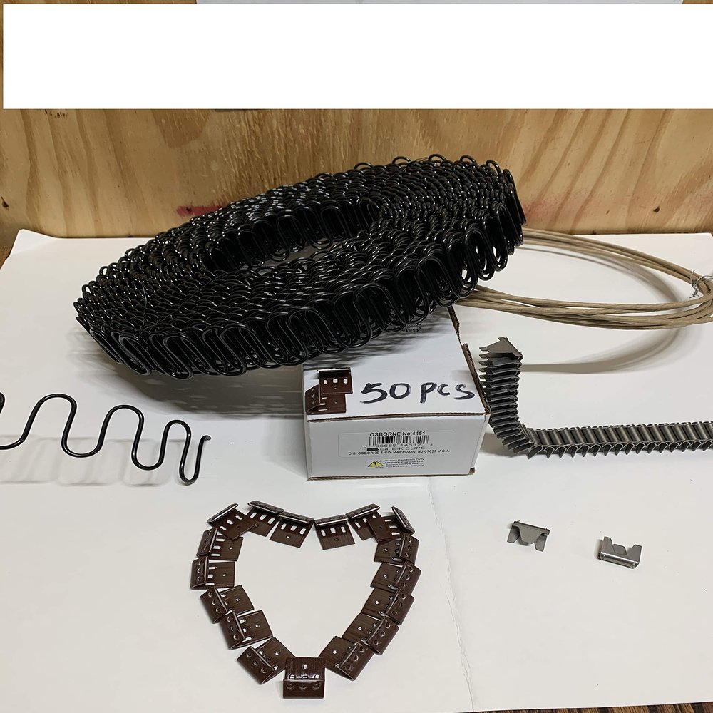 Galaxy Supply Inc. Zig Zag- Springs 11 Gauge 88 Feet for Furniture & Auto Upholstery, Plus Special Package 50 pcs 7 Holes Clip +40 pcs Stay Wire Clips + 20 feet of Springing Wire