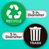 ASSURED SIGNS Recycle Stickers for Trash Bins - 2 Pack 5 Inch Round Labels view 2
