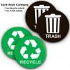 ASSURED SIGNS Recycle Stickers for Trash Bins - 2 Pack 5 Inch Round Labels view 3