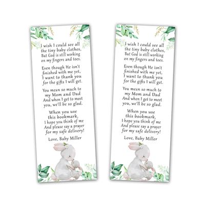 30 bookmarks bunny baby shower favors personalized