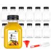 8 oz Juice Bottles with Caps - Reusable Clear Plastic Drink Containers (12 pack) - Mini Water Bottles with Labels, Brush & Funnel view 1