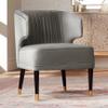 55 Downing Street Caroline 24" Wide Gray Velvet Pleat Modern Armchair view 1