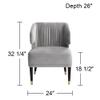 55 Downing Street Caroline 24" Wide Gray Velvet Pleat Modern Armchair view 2