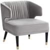 55 Downing Street Caroline 24" Wide Gray Velvet Pleat Modern Armchair view 3