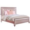 Benjara Button Tufted Full Size Bed with Leatherette Headboard view 1