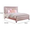 Benjara Button Tufted Full Size Bed with Leatherette Headboard view 4