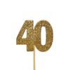 Anniversary House 12 Pcs Glitter 40th Birthday Cake, 3.8 x 4.5 Centimeters Cupcake Toppers, Paper, J064, Number 40 Gold view 1