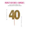 Anniversary House 12 Pcs Glitter 40th Birthday Cake, 3.8 x 4.5 Centimeters Cupcake Toppers, Paper, J064, Number 40 Gold view 3