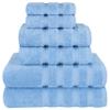 American Soft Linen Luxury 6 Piece Towel Set, 2 Bath Towels 2 Hand Towel 2 Washcloths, 600 GSM 100% Cotton Turkish Towels for Bathroom, Sky Blue Towel Sets view 1