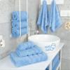 American Soft Linen Luxury 6 Piece Towel Set, 2 Bath Towels 2 Hand Towel 2 Washcloths, 600 GSM 100% Cotton Turkish Towels for Bathroom, Sky Blue Towel Sets view 2