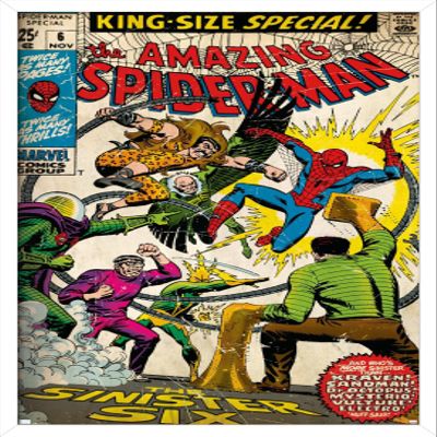 Trends International Marvel Comics - Spider-Man - Amazing Spider-Man #6 Wall Poster, 14.725" x 22.375", White Framed Version