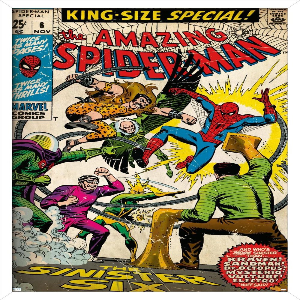 Trends International Marvel Comics - Spider-Man - Amazing Spider-Man #6 Wall Poster, 14.725" x 22.375", White Framed Version