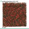 SunnyRoyal 23 Pieces 20" x 20" Artificial Boxwood Panels Grass Wall Greenery Backdrop Decor Privacy Hedge Fence Screen for Outdoor Indoor Backyard Fence Decoration (Red Buxus) view 2