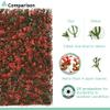 SunnyRoyal 23 Pieces 20" x 20" Artificial Boxwood Panels Grass Wall Greenery Backdrop Decor Privacy Hedge Fence Screen for Outdoor Indoor Backyard Fence Decoration (Red Buxus) view 4