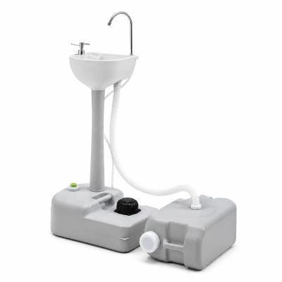 Giantex Hand Washing Station with Wheels,4.5 Gal Fresh Water Tank, Towel Holder & Liquid Soap Dispenser, Portable Hand Wash Basin Stand for Outdoor & Indoor, Foot Operated Free Standing Sink Units