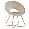 DUHOME Modern Accent Velvet Chairs Single Sofa Comfy Upholstered Arm Chair for Waiting Room Mid-Century Leisure Lounge Chairs with Golden Metal Frame Legs 1 PCS Khaki view 1