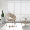 DUHOME Modern Accent Velvet Chairs Single Sofa Comfy Upholstered Arm Chair for Waiting Room Mid-Century Leisure Lounge Chairs with Golden Metal Frame Legs 1 PCS Khaki view 2