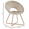 DUHOME Modern Accent Velvet Chairs Single Sofa Comfy Upholstered Arm Chair for Waiting Room Mid-Century Leisure Lounge Chairs with Golden Metal Frame Legs 1 PCS Khaki view 3
